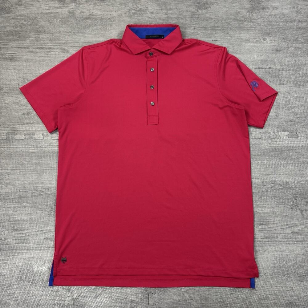 Greyson x Bent Tree Dallas Performance Stretch Golf Polo L Pink performance EUC